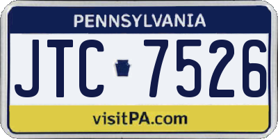 PA license plate JTC7526