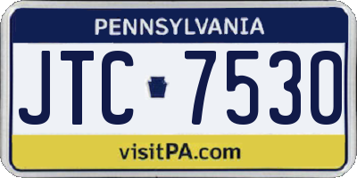 PA license plate JTC7530