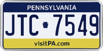 PA license plate JTC7549