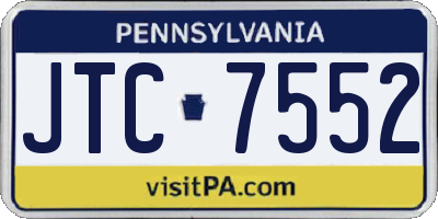PA license plate JTC7552