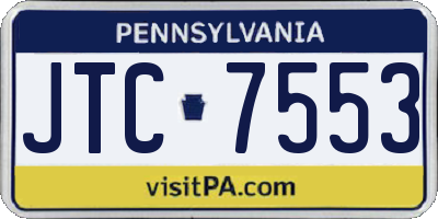 PA license plate JTC7553