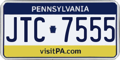 PA license plate JTC7555