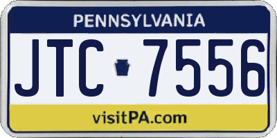 PA license plate JTC7556