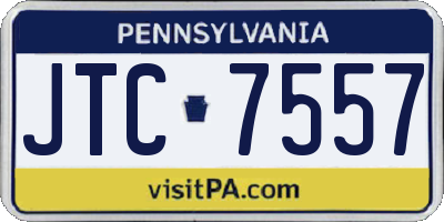 PA license plate JTC7557