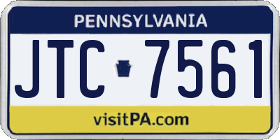 PA license plate JTC7561
