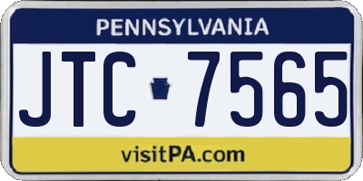 PA license plate JTC7565