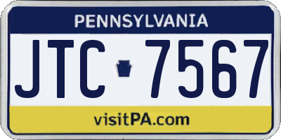 PA license plate JTC7567