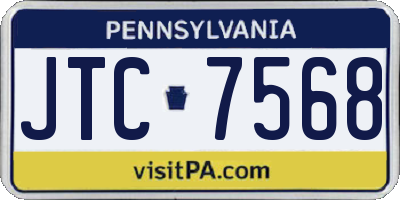 PA license plate JTC7568