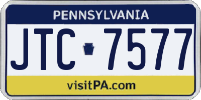 PA license plate JTC7577