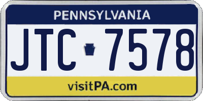 PA license plate JTC7578
