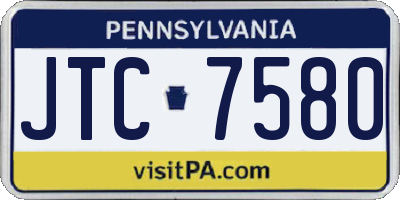 PA license plate JTC7580