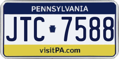 PA license plate JTC7588