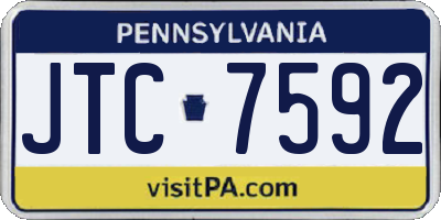 PA license plate JTC7592