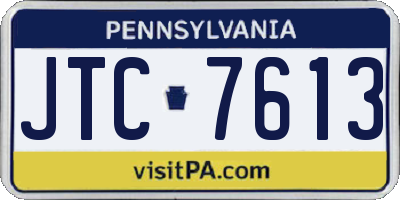 PA license plate JTC7613