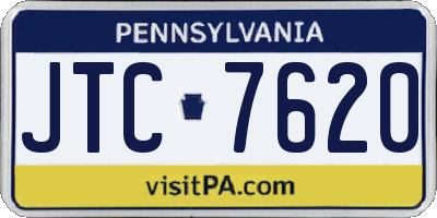 PA license plate JTC7620