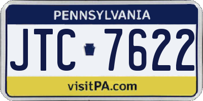 PA license plate JTC7622