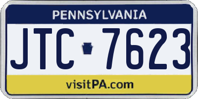 PA license plate JTC7623