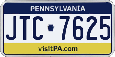 PA license plate JTC7625