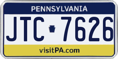 PA license plate JTC7626