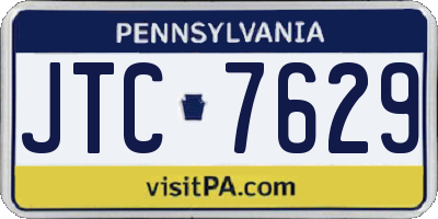 PA license plate JTC7629