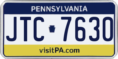 PA license plate JTC7630