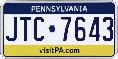 PA license plate JTC7643