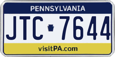 PA license plate JTC7644