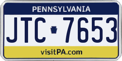 PA license plate JTC7653