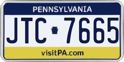 PA license plate JTC7665