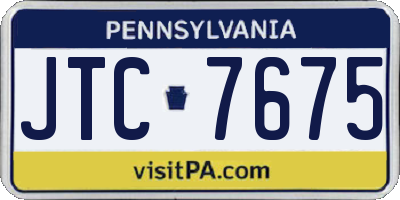 PA license plate JTC7675