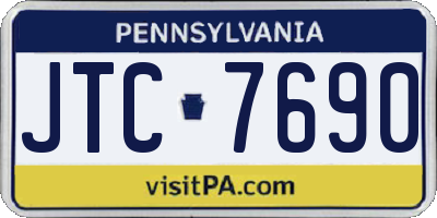 PA license plate JTC7690