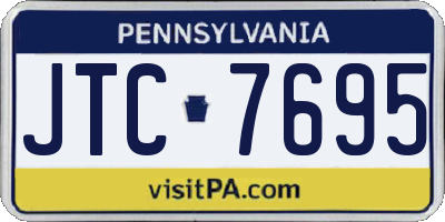 PA license plate JTC7695