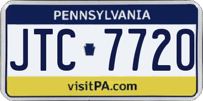 PA license plate JTC7720