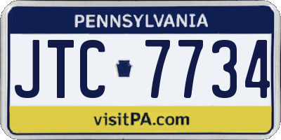 PA license plate JTC7734