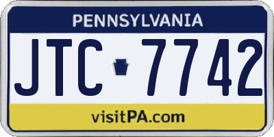 PA license plate JTC7742