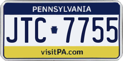 PA license plate JTC7755