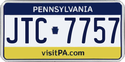 PA license plate JTC7757