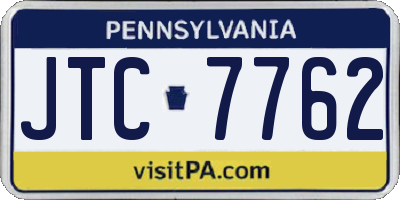 PA license plate JTC7762