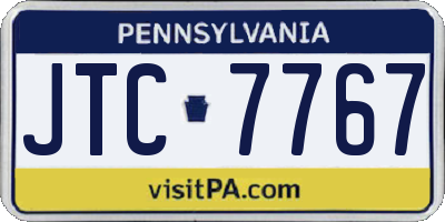 PA license plate JTC7767