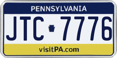 PA license plate JTC7776