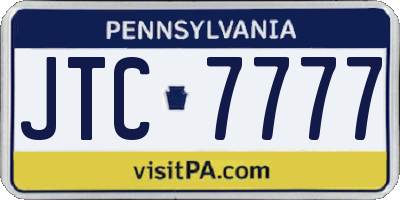 PA license plate JTC7777