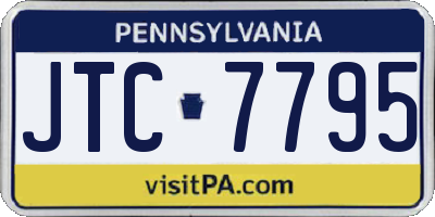 PA license plate JTC7795