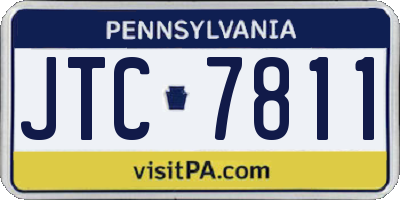 PA license plate JTC7811