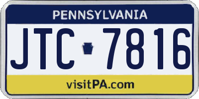 PA license plate JTC7816