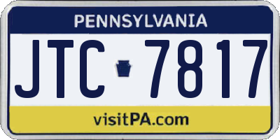 PA license plate JTC7817
