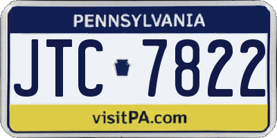 PA license plate JTC7822