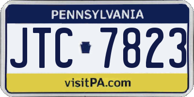 PA license plate JTC7823