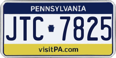 PA license plate JTC7825