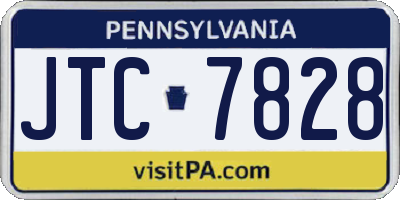 PA license plate JTC7828