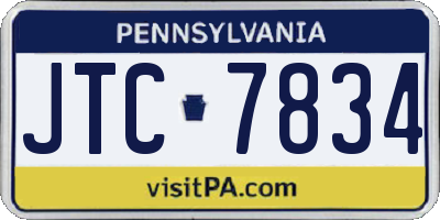 PA license plate JTC7834
